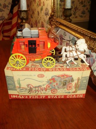 1950s Ideal Toy Corp.  Fix - It Stage Coach,  Accessories Complete Cond.