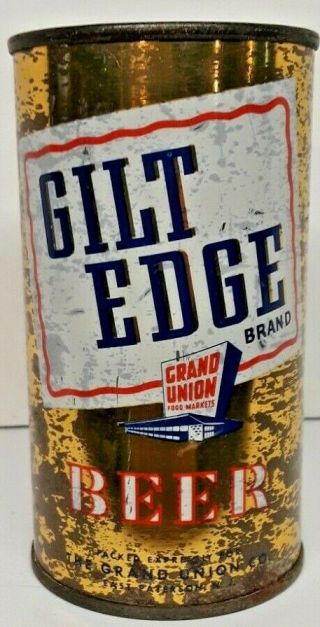 Vintage Gilt Edge Ale Flat Top Beer Can Grand Union East Paterson Nj