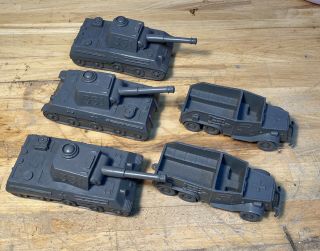 Marx Battleground / Desert Fox Playset German Tank 351 Gray / Grey Vehicle Set