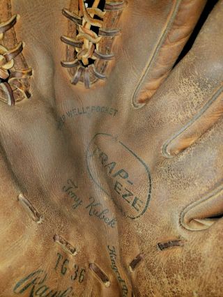 Vintage Rawlings Tg36 Tony Kubek Trap - Eze Usa Made Right Hand Throw Glove Old
