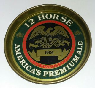 Genesee 12 Horse Ale 1986 Metal Beer Tray With Eagle