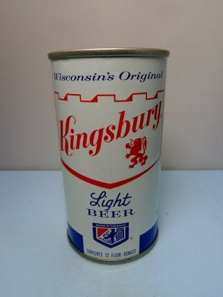 Kingsbury Light Straight Steel Pull Tab Beer Can 85 - 3 Sheboygan Wisconsin