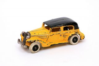 Rare Vintage Arcade Parmalee Yellow Taxi Cab Cast Iron Toy Car