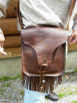 Mountain Man Beaver Tail Style Possibles Bag With Leather Button Closure (312)