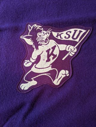 Vtg Pendleton Wool Purple Blanket Willie Wildcat Kansas State University Ksu