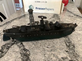 Vintage Orkin Craft Tin Wind Up Toys Marcella Boat / Ship