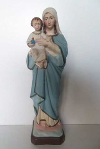 Jesus And Mary Vintage Plaster Statue Religious Church Icon