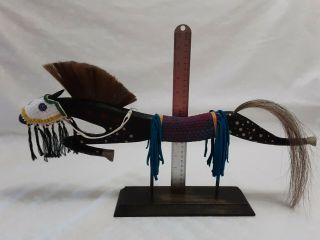 Native American Horse Effigy Dance Stick Pow Wow Beadwork