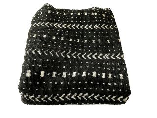 African Black And White Mud Cloth Textile Mali 40 " By 66 "