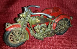 Hubley Cast Iron Harley Davidson Motorcycle With Sidecar