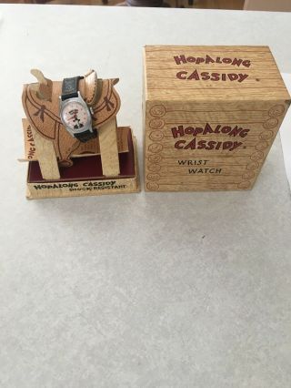 Rare Hopalong Cassidy Wrist Watch Water Proof Box & Saddle Wristwatch