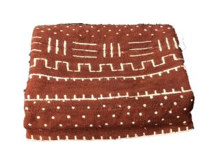 African Bogolan Textile Brown And White Mud Cloth 66 " By 41 "