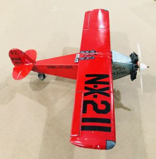 Spirit of St Louis “ Tin Toy Friction Airplane Charles Lindbergh Japan Cragstan 3