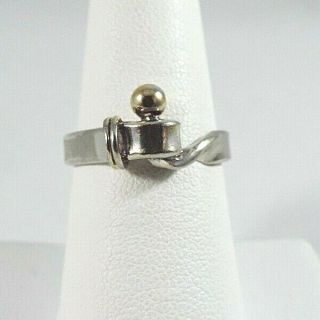 Vintage Tiffany & Co.  925 Sterling Silver &18k Yellow Gold Knot Ring Size 7.  75