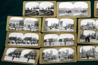 Stereograph Cards (23) of San Francisco Earthquake,  and Stereograph 2