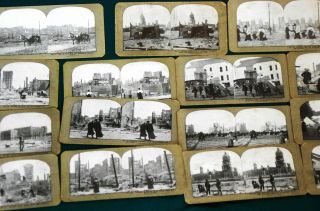 Stereograph Cards (23) of San Francisco Earthquake,  and Stereograph 3