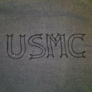 Vtg Wwii Ww2 Usmc U.  S.  United States Marine Corps Green Wool Blanket