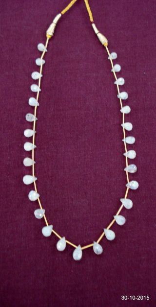 Vintage Moonstone Faceted Beads Necklace Strand Moon Gemstones