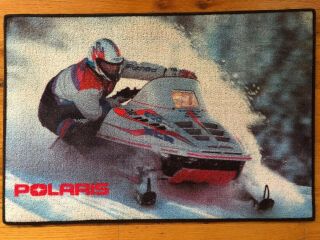 Vintage Polaris Xcr Snowmobile Door Mat Rug Wall Hanging - 18x27 Inches