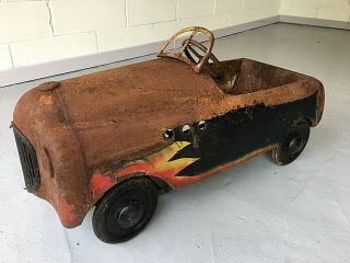 Rare Early Pedal Car Unrestored Solid Metal No Rust Holes Project