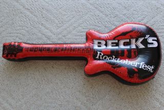 Vintage Beck’s Rocktoberfest Inflatable Blow - Up Guitar By Sterling Products 2