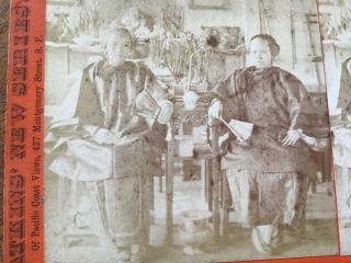 Carleton E.  Watkins Chinese Ladies W/ Bound Feet San Francisco 1870s Stereoview