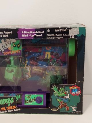 Vintage Toy 1996 R.  L.  Stine ' s Goosebumps Pinch The Horror Arcade Claw Game 2