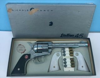 Nichols Stallion 45 Mark Ii Revolver Cap Gun Mib W/extra Grips & Bullet Pack