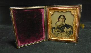 Ambrotype Katherine Hazel 1/6 Plate In Full Case Glass Front
