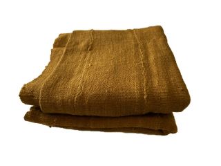 African Plain Mustard Color Mud Cloth Textile Mali 62 " By 40 "