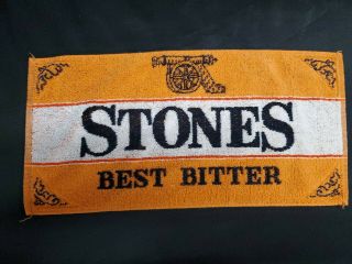 Vintage Bar Towel Stones Best Bitter Orange And Black Colored Towel