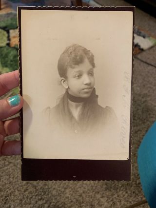Antique Cdv Photo Young Black African American Woman Photograph Ny