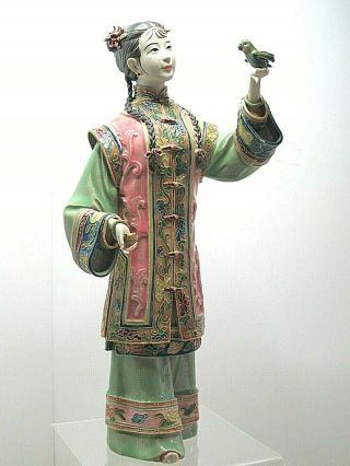 Exquisite Shiwan Chinese Porcelain/ceramic Figurine By Master Artist Lin Heihe