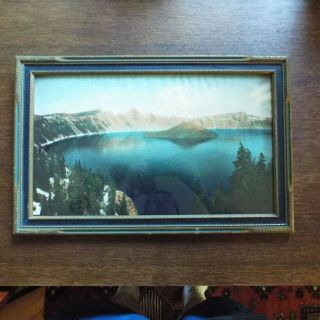 Antique Framed Crater Lake National Park Photo Print