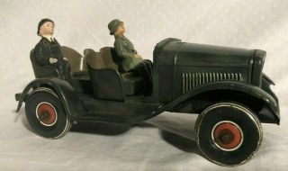 Tippco Command Staff Car wind up with figures.  1930s Germany 2