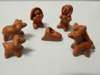 Nativity Santa Clara Pueblo Indian Redware Pottery Dorothy / Paul Gutierrez