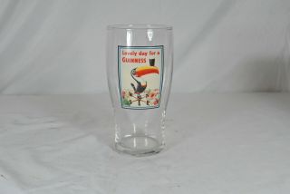 Vintage Guinness Draught " Lovely Day For A Guinness " Toucan - Pint Beer Glass