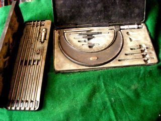 Vintage Moore & Wright M&w Imperial External Micrometer Set 6 " - 12 " & Internal