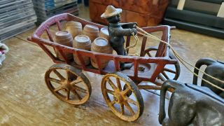 Vintage Toy Dent Kenton Hubley,  Ives? Ox Team Wagon Cast Iron 2