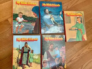 Set My Bible Friends 1 - 5 Hardcover 1977 Vintage Christian Books Etta B.  Degering