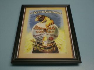 Kamm & Schellinger Brewing Company Framed Color Ad Print