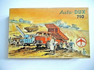 1950 Vintage Auto Dux 710 Truck Lorry Mechanical Wind Up Tin Toy West Germany