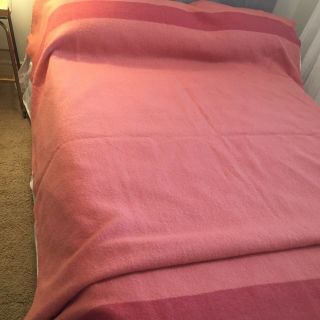 Vintage Pink Hudsons Bay 4 Point Wool Blanket
