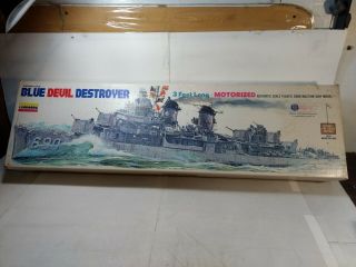 Vintage Lindberg Fletcher Class Blue Devil Destroyer Plastic Model Ship Tr2179