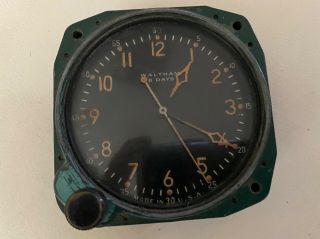 Vintage&rare Usa Wwii Waltham Airplane 8 Day Clock