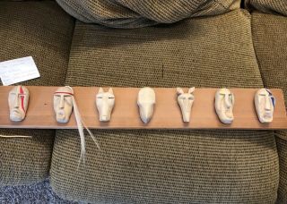 Cherokee Seven Clans Masks Carving By Crist Woody Native American Indian