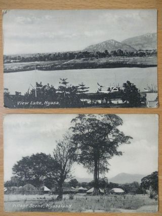 Village Scene Nyasaland Vintage Postcards