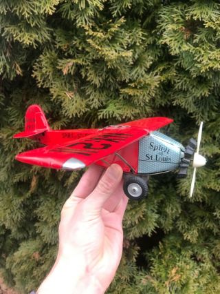 Cragstan Tin Toy Friction Airplane Spirit Of St Louis Charles Lindbergh Japan