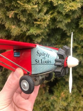 Cragstan Tin Toy Friction Airplane Spirit of St Louis Charles Lindbergh Japan 2
