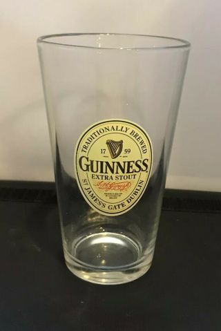 Guinness Extra Stout Pint Beer Glass St James Gate Dublin